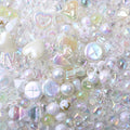 45g Mixed Acrylic Bow Beads – Colorful DIY Spacer Beads Acrylic Spacer Beads PLUSH White
