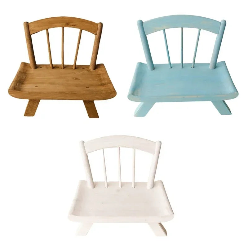 Vintage Wooden Chair Bed – Newborn Photography Props Newborn Photo Prop PLUSH