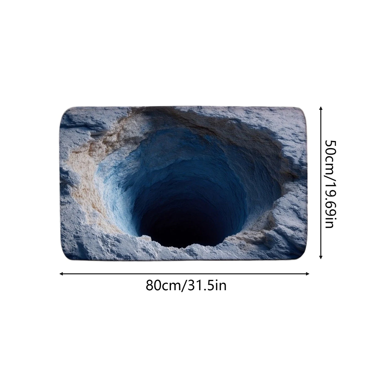 3D Optical Illusion Rug – Cave Hole Floor Mat | Novelty Decor Optical Illusion Rug PLUSH 50x80cm L Type C
