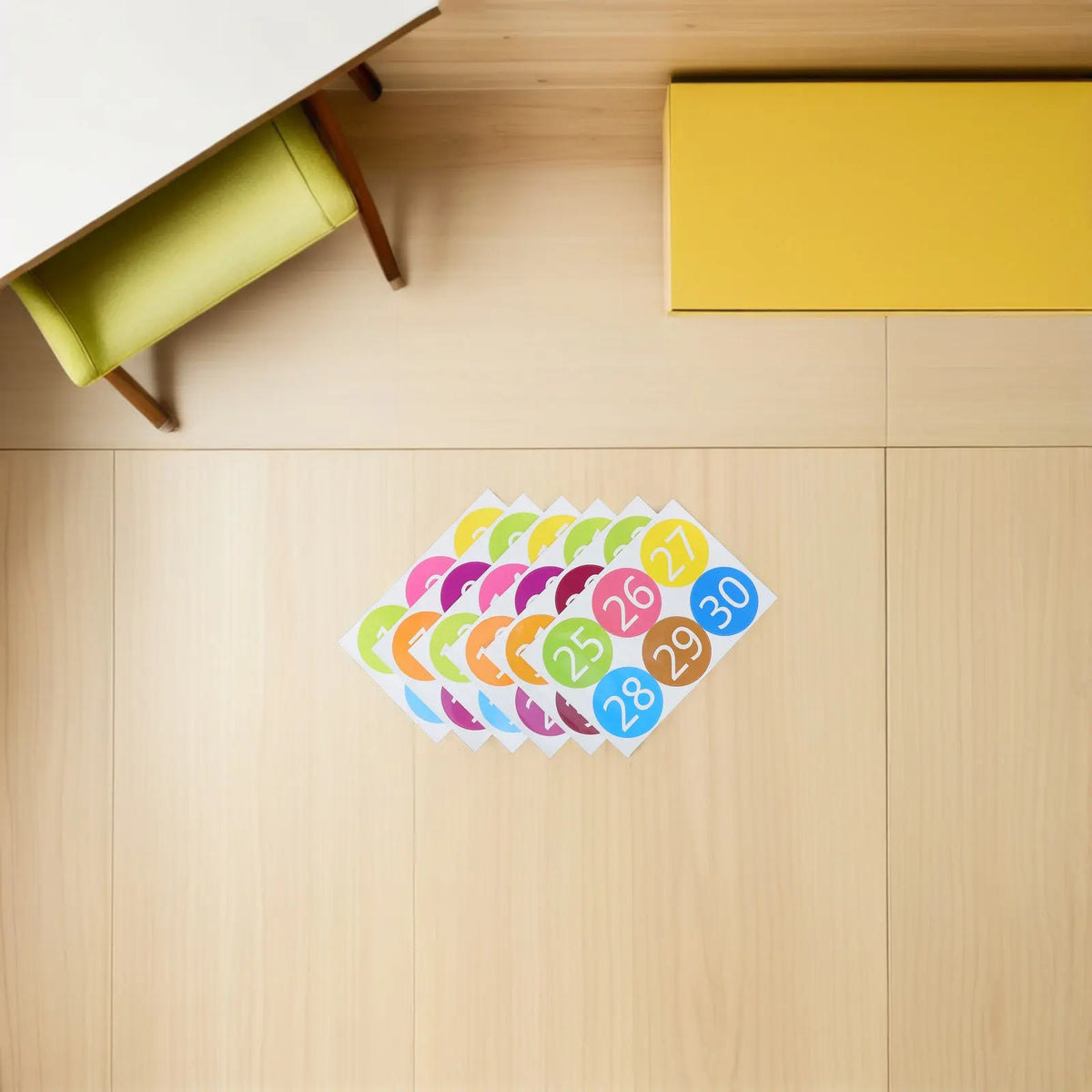 6pcs Classroom Floor Number Spot Stickers – Line Up Decals Classroom Floor Stickers PLUSH