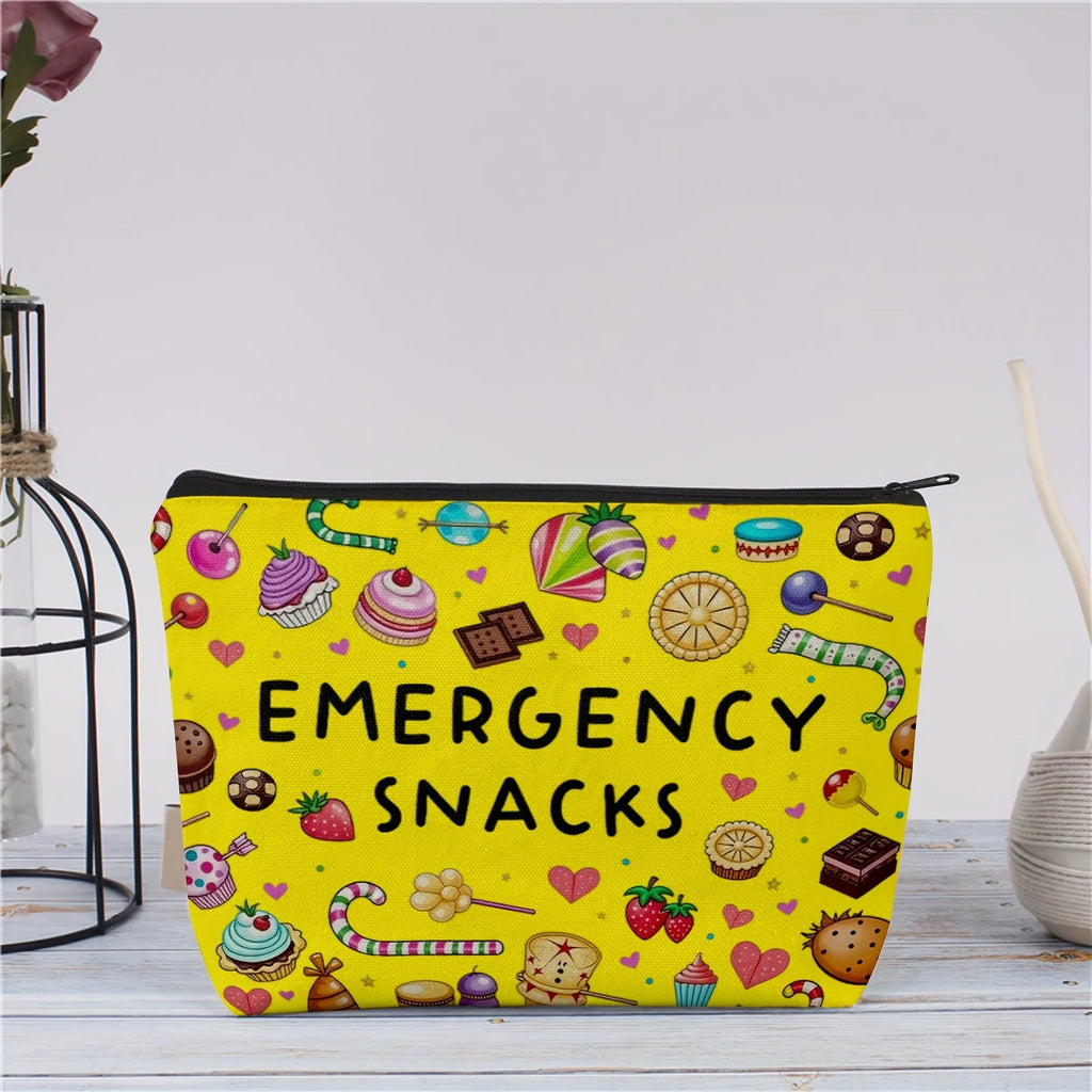 Snack Themed Makeup Bag – Cute Zipper Pouch & Jewelry Organizer Cosmetic Zipper Bag PLUSH