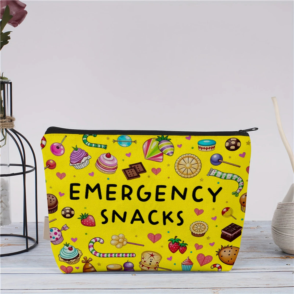 Snack Themed Makeup Bag – Cute Zipper Pouch & Jewelry Organizer Cosmetic Zipper Bag PLUSH