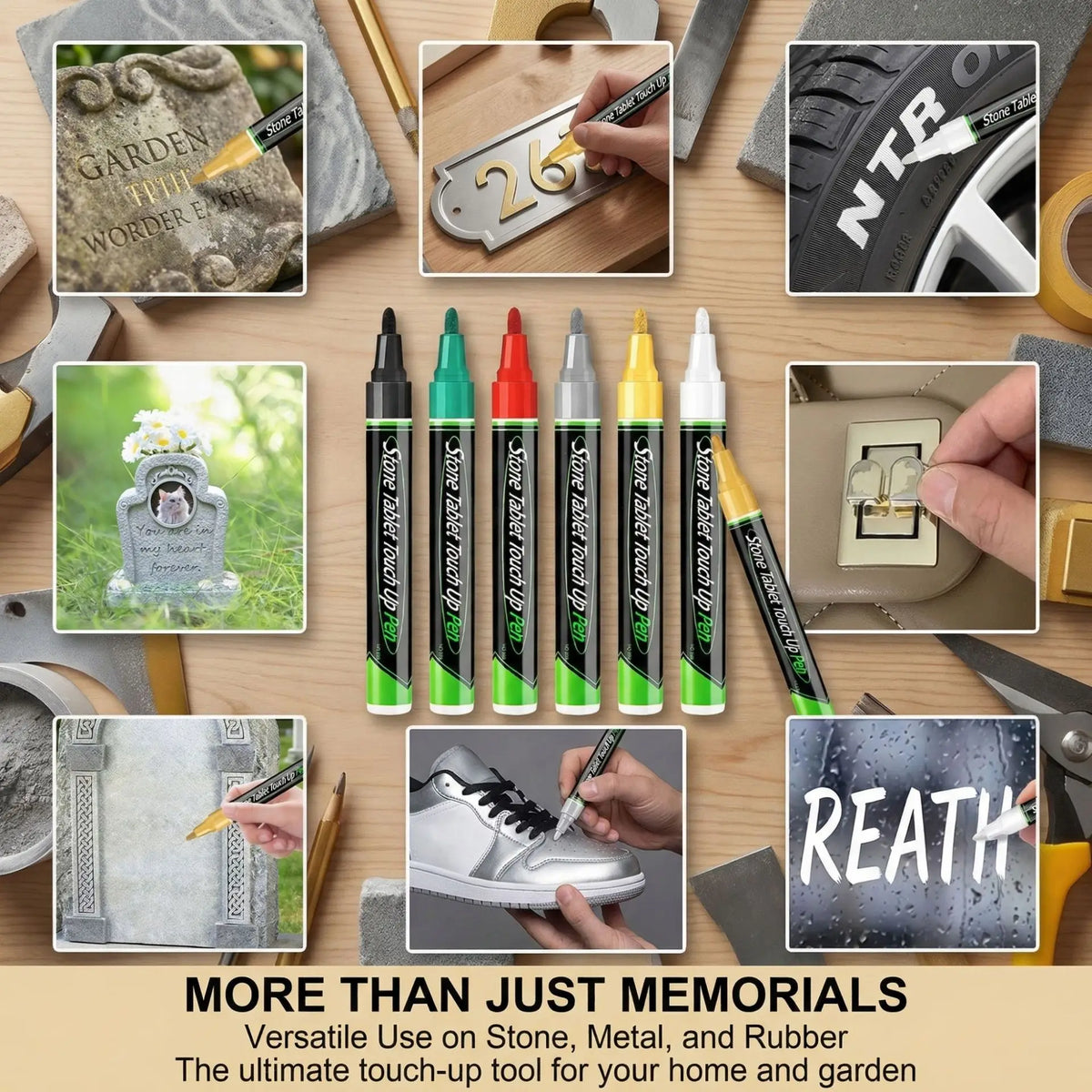 Pet Tombstone Touch-Up Paint Pen – Waterproof Metal Lettering Touch-Up Paint Pen PLUSH