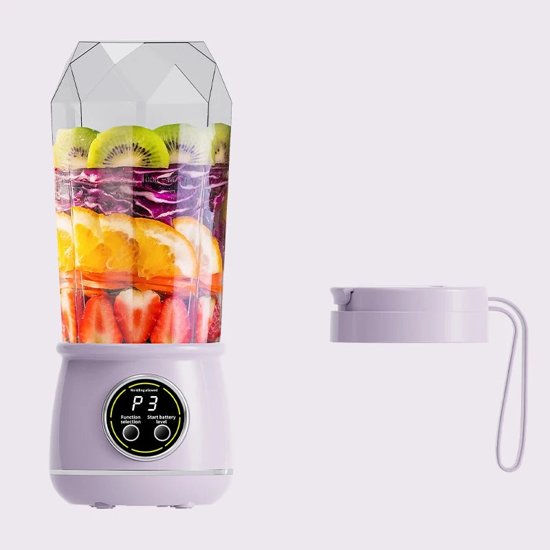 USB Rechargeable Portable Electric Blender Juice Cup 500ml Portable Blender Cup PLUSH PURPLE