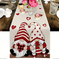 Valentine's Day Gnome Couple Table Runner – Red Heart Design Holiday Table Runner PLUSH A 33X90Cm