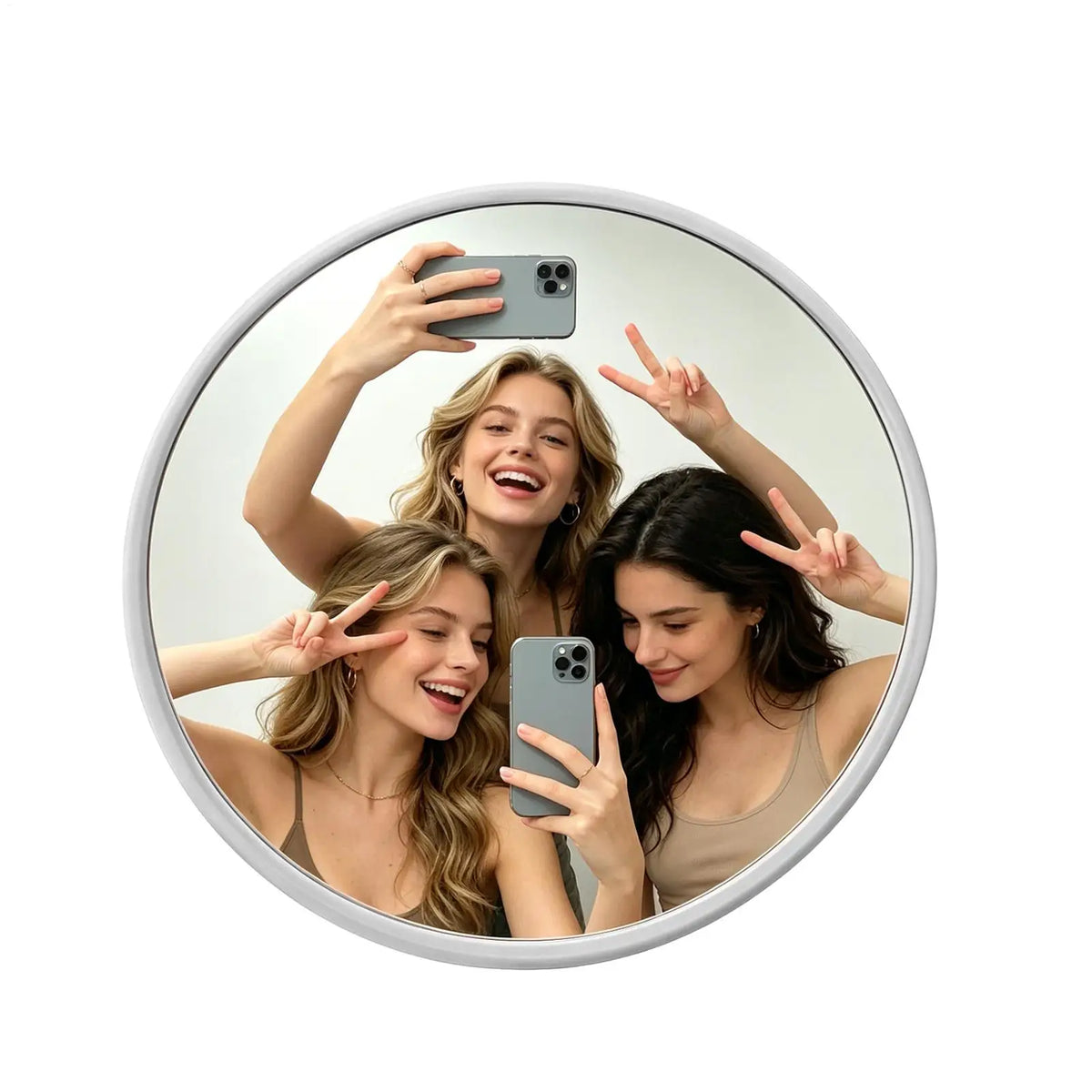 9.5cm Portable Convex Wide-Angle Mirror for Travel & Selfies Photography Mirror Tool PLUSH
