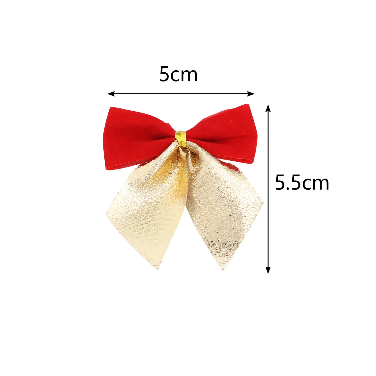 30pcs Handmade Fabric Ribbon Bows Gold Red DIY Gift Decor Decorative Ribbon Bows PLUSH