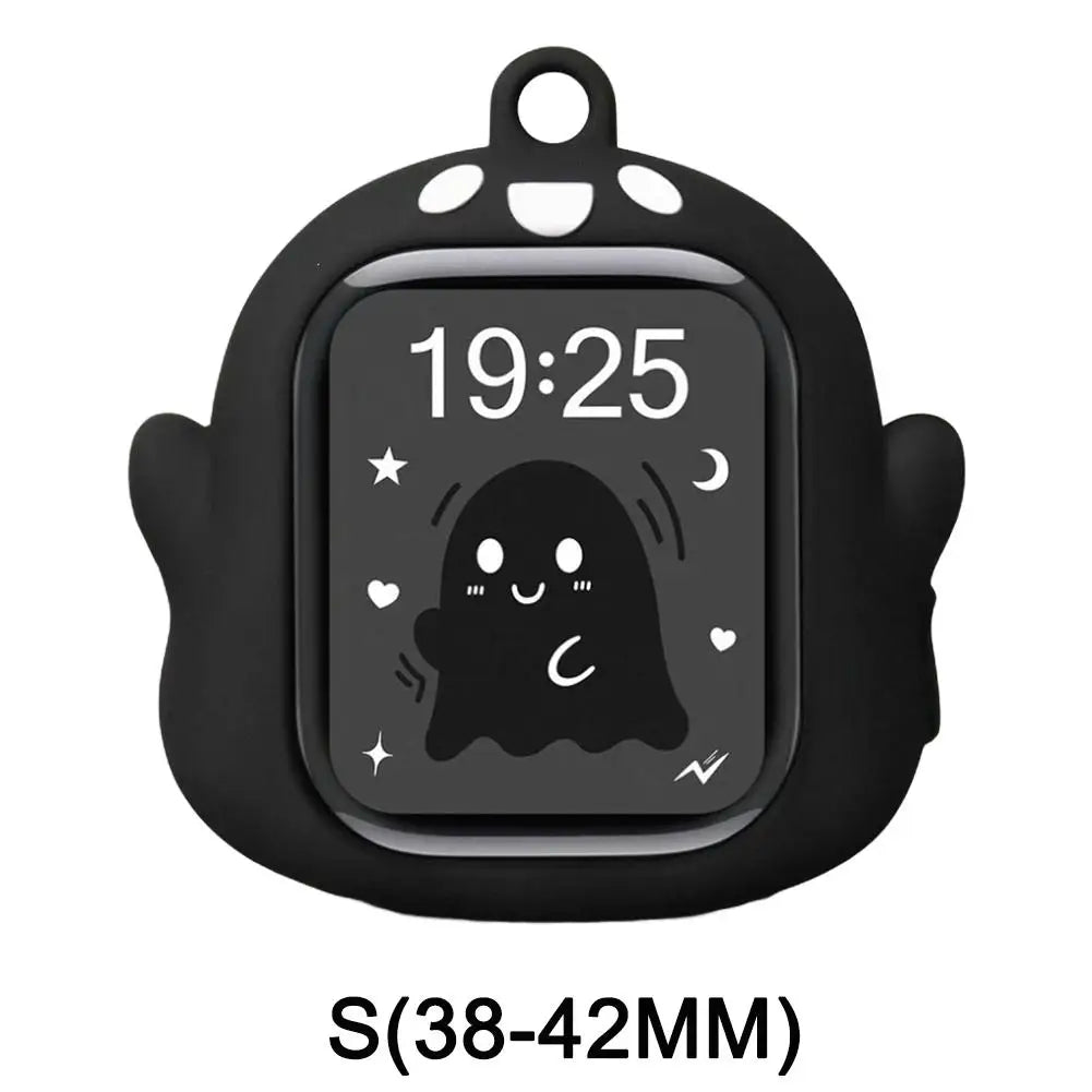 Glow Ghost Silicone Case Apple Watch Series 8 9 10 11 Ultra Watch Protective Case PLUSH A
