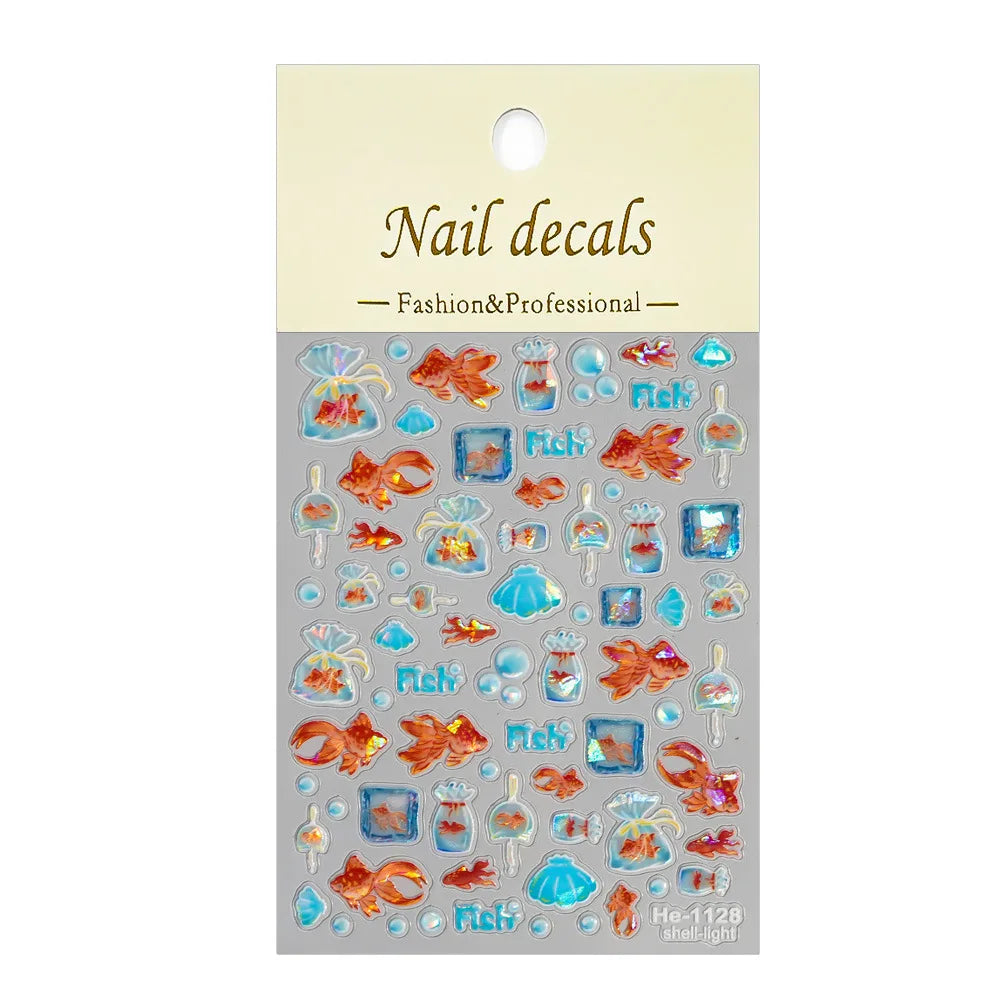 5D Starfish Nail Charm Stickers | Ocean DIY Nail Art Decals Nail Art Stickers PLUSH 1Sheet