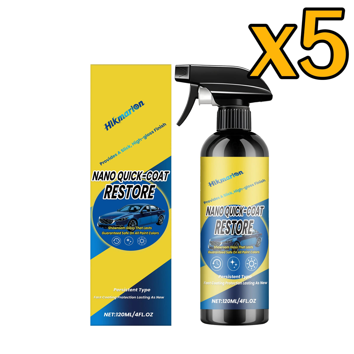 Car Ceramic Nano Coating Spray – Hydrophobic Paint Protector Car Ceramic Coating PLUSH 120ml Boxed x 5