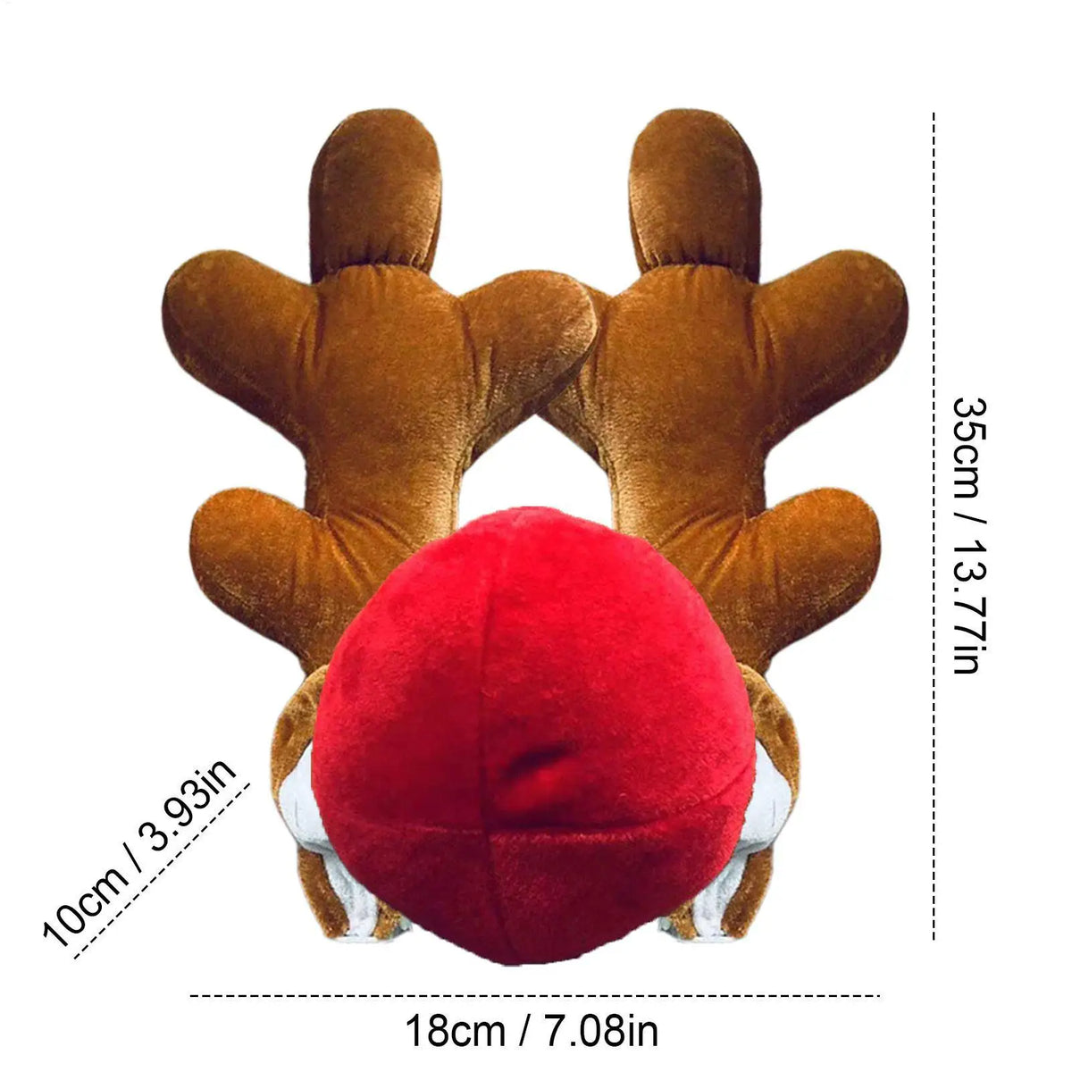 Reindeer Antlers Car Christmas Kit – Antlers & Red Nose Set Car Holiday Decoration PLUSH