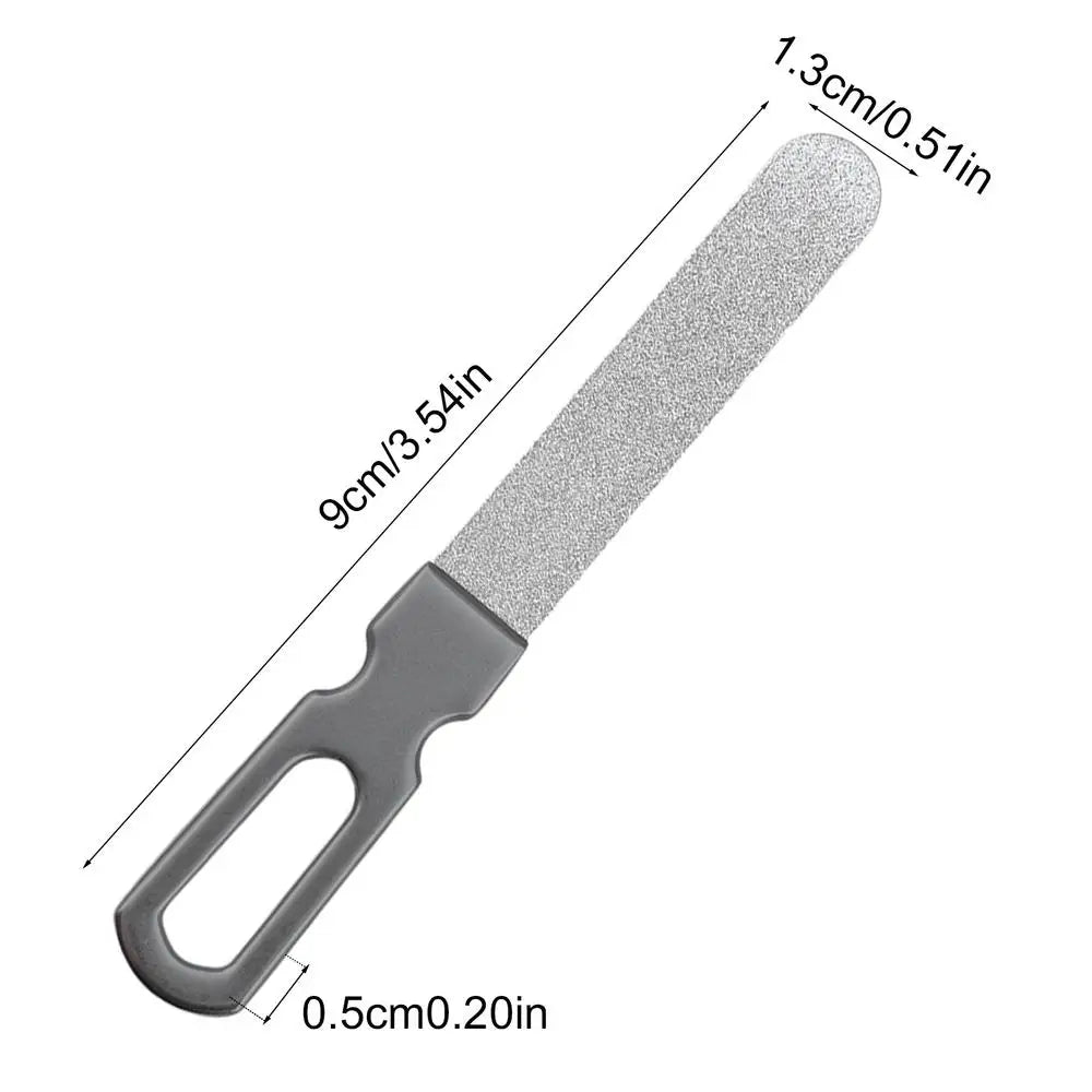 Double-Sided Stainless Steel Diamond Grit Nail File Nail File Buffer PLUSH Black