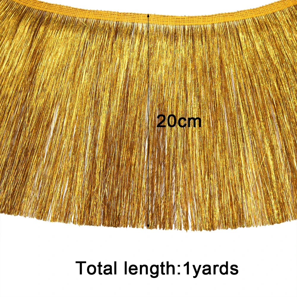 20cm Colorful Plastic Tassel Fringe – Hula Party DIY Décor 1 Yard Party Tassel Trim PLUSH