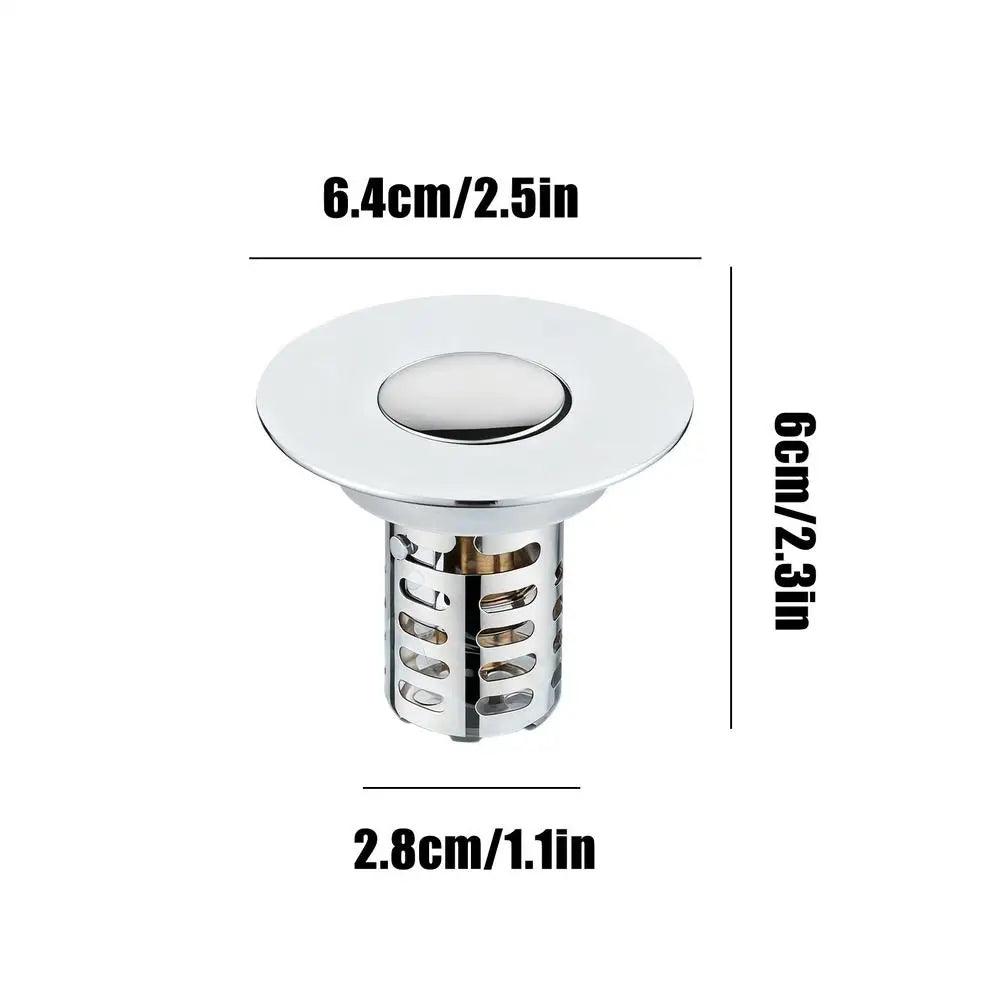 Pop-Up Sink Drain Strainer with Hair Catcher & Filter Sink Drain Strainer PLUSH round hole