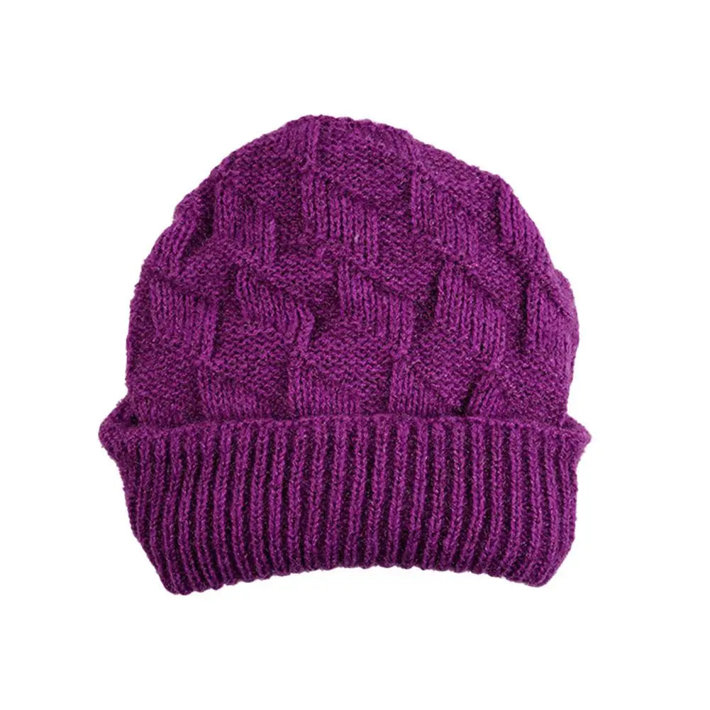 Women's Thick Cable Knit Beanie Hat – Warm Winter Knit Cap Knit Beanie Hat PLUSH G One size