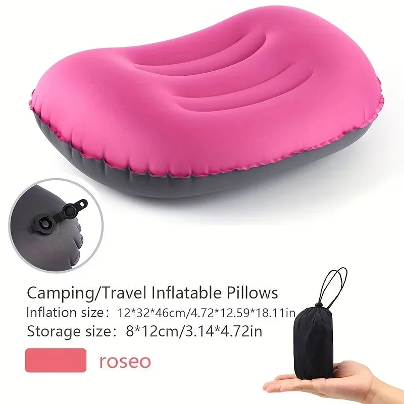 Ultralight Inflatable Camping Pillow – Neck & Lumbar Support Inflatable Camping Pillow PLUSH rose