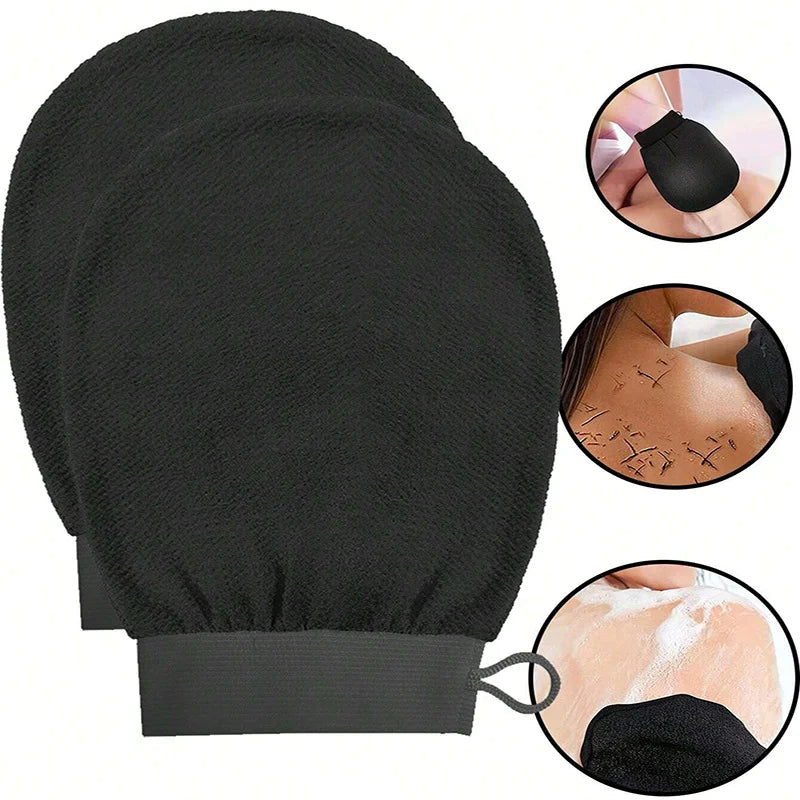 Exfoliating Glove Body & Face Bath Scrub – Deep Cleansing Exfoliating Scrub Glove PLUSH