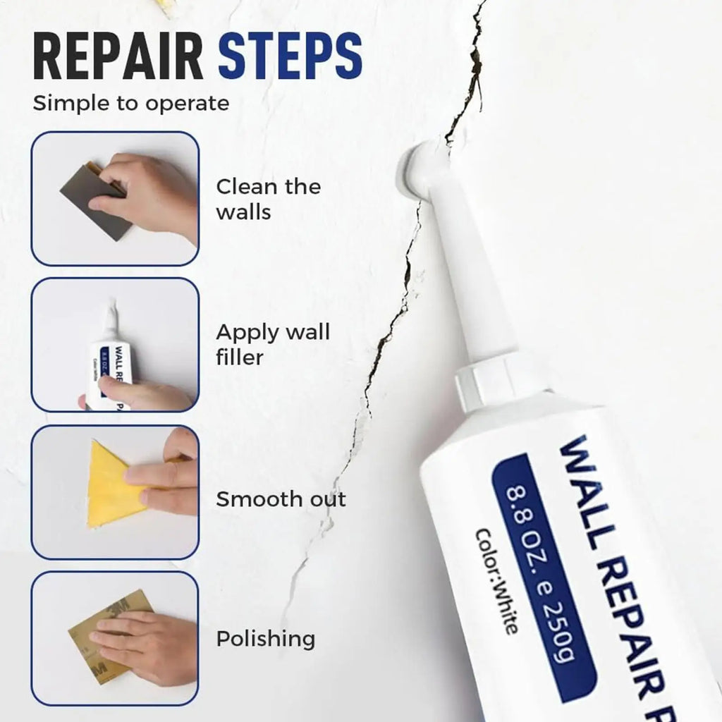 Drywall Repair Kit – Wall Hole & Crack Filling Paste + Scraper Wall Repair Kit PLUSH