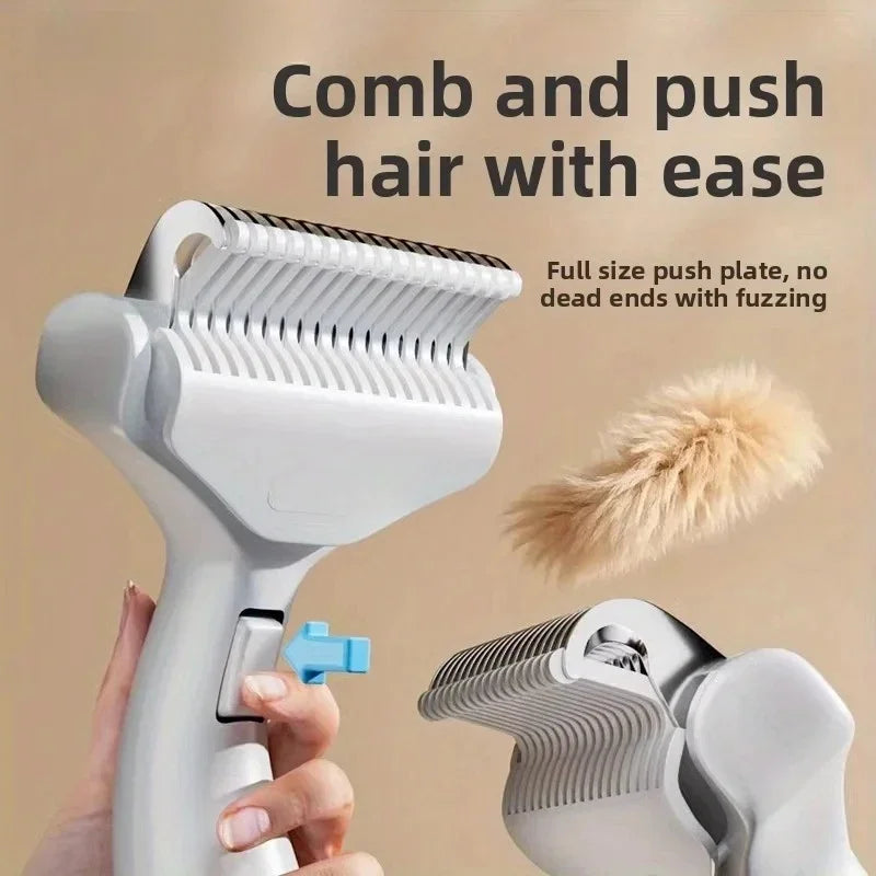 Pet Hair Removal Comb – Stainless Steel Detangling Brush Pet Grooming Comb PLUSH
