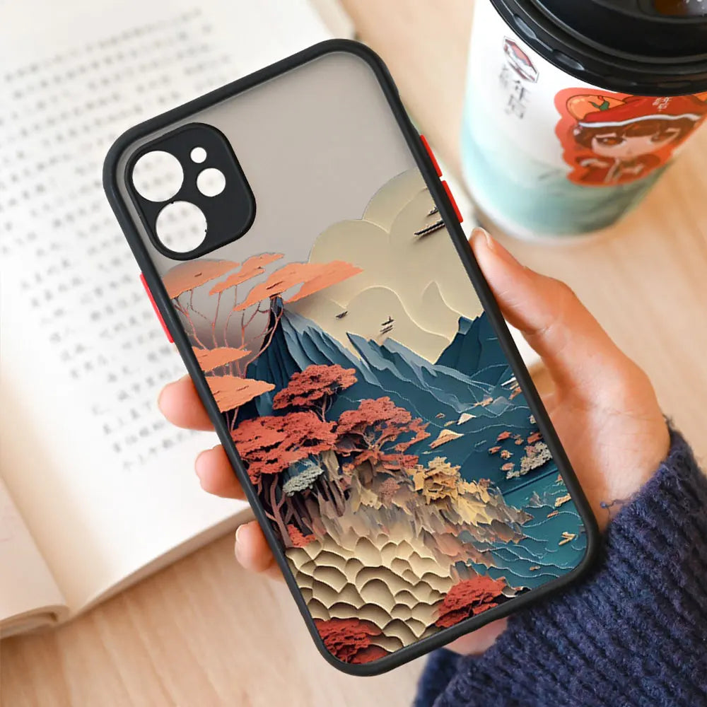 Landscape iPhone Case | Mountains & Rivers Shockproof Cover iPhone Phone Case PLUSH -7 For iPhone 6 6s