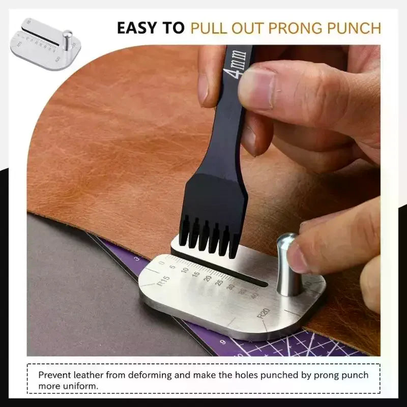 Leather Stitching Punch Aid Plate – Stainless Steel Tool Leather Punch Tool PLUSH