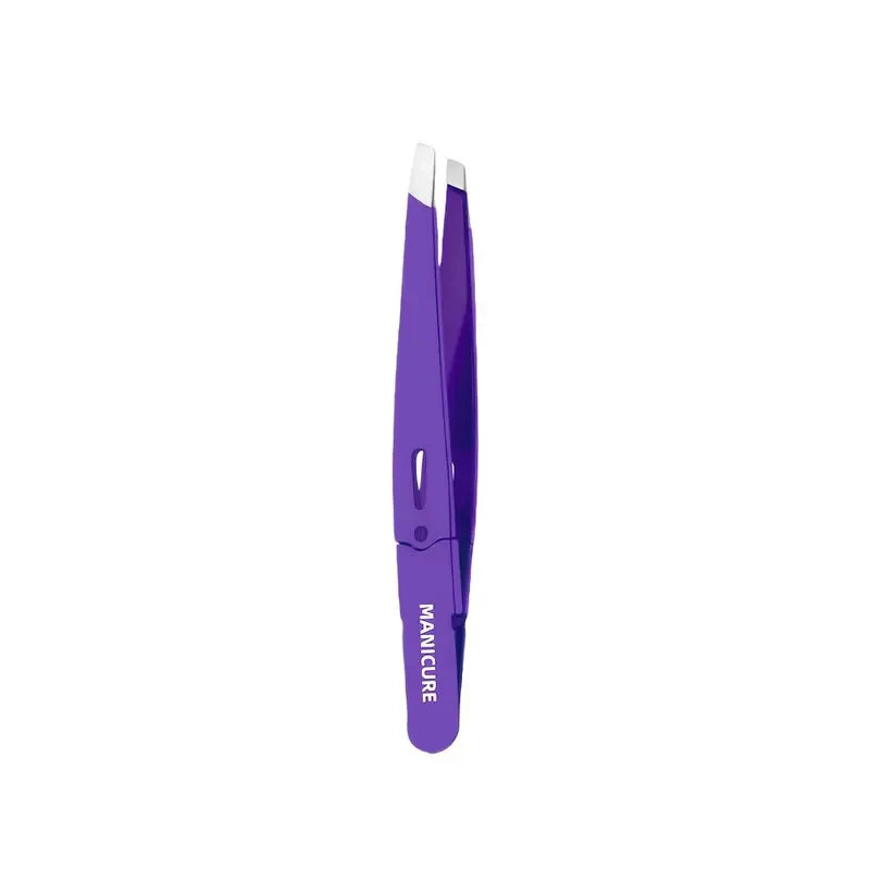 Ouriner Slant Tip Eyebrow Tweezers – Precision Stainless Steel Eyebrow Tweezers PLUSH Purple
