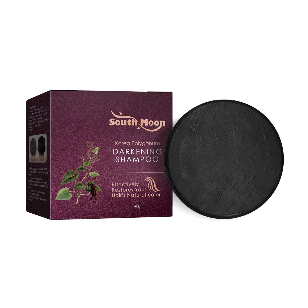 South Moon Polygonum Multiflorum Shampoo Soap 80g Shampoo Bar Soap PLUSH 80g Boxed
