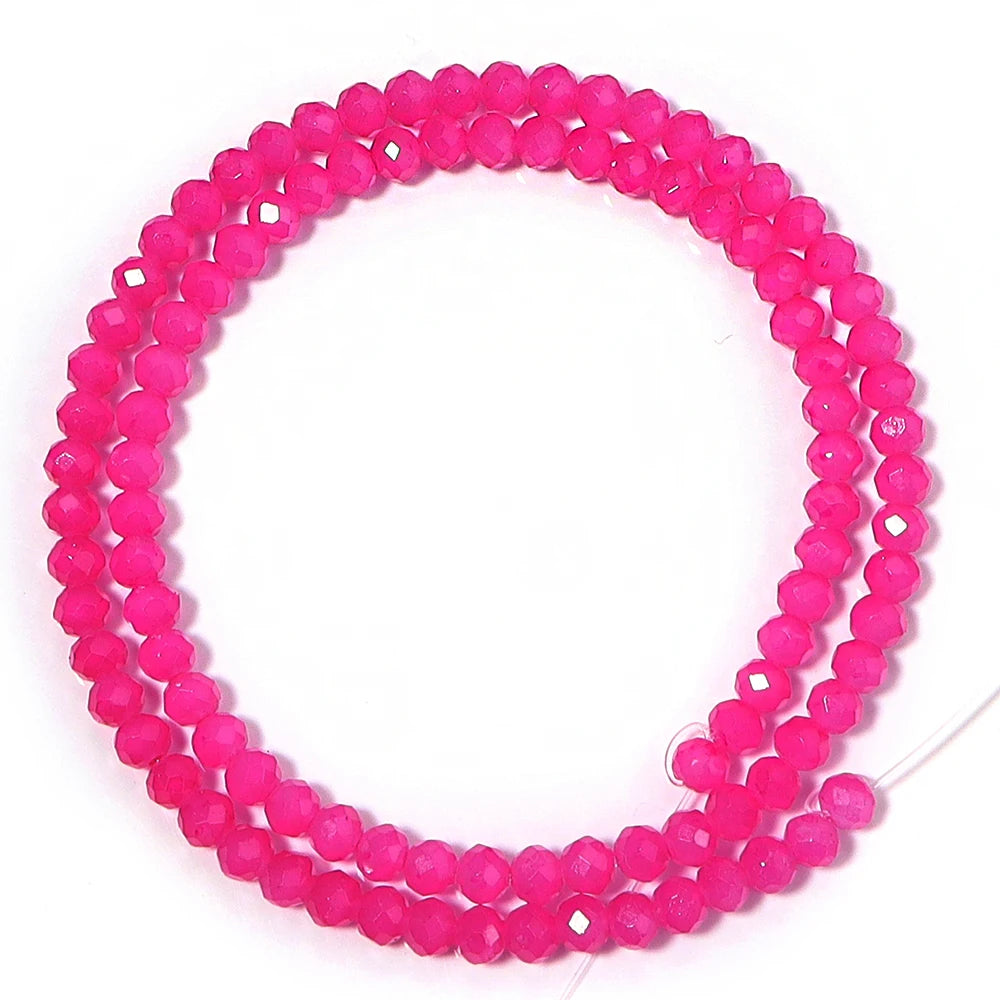 Rose Red Faceted Rondelle Crystal Spacer Beads | DIY Jewelry Crystal Spacer Beads PLUSH 4x3mm