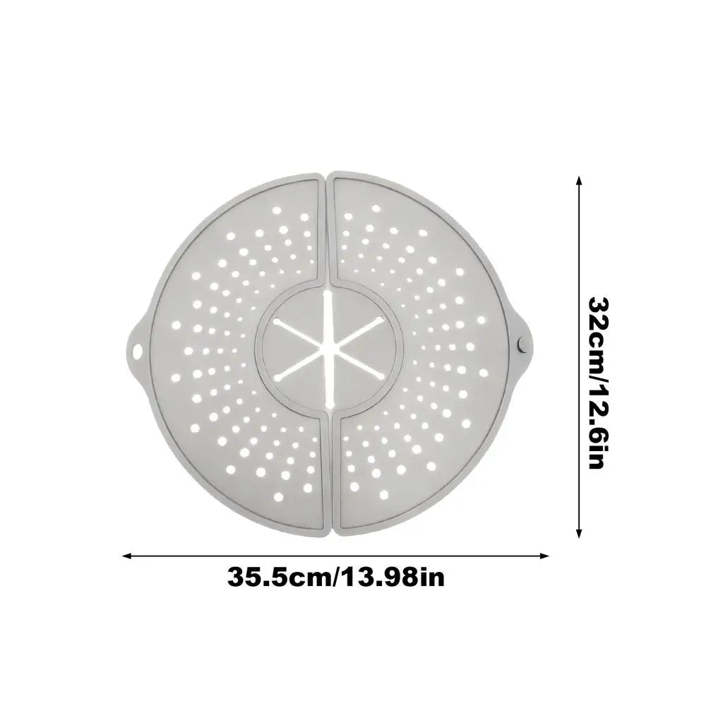 Foldable Silicone Splatter Guard for Frying Pan – Dishwasher Safe Silicone Splatter Guard PLUSH White 1PC