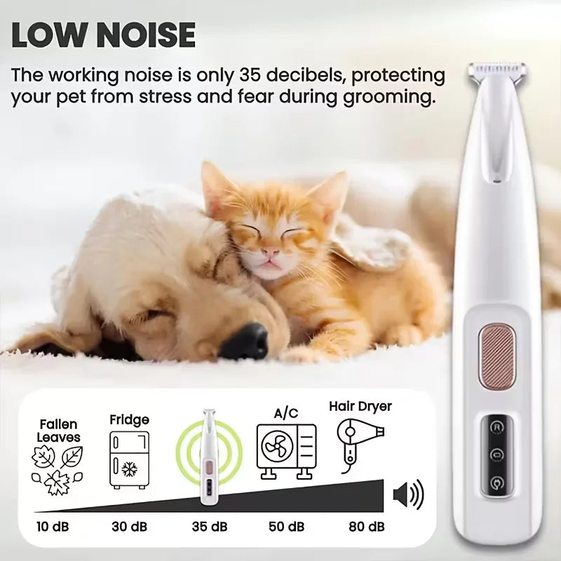 USB Rechargeable Pet Hair Trimmer – Cat & Dog Grooming Clipper Pet Grooming Clipper PLUSH