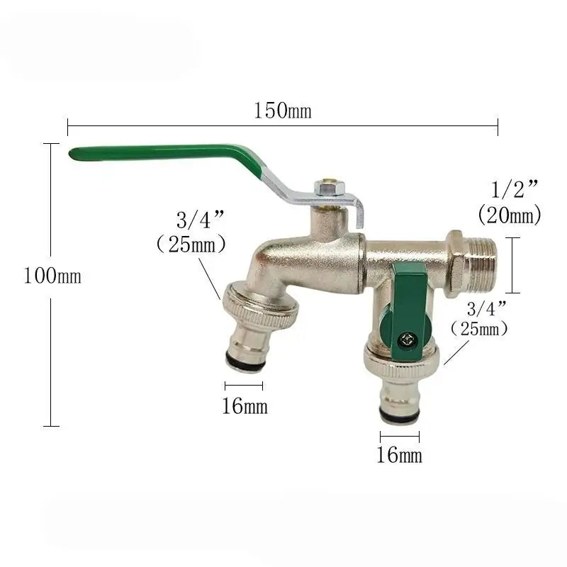 Brass Ball Valve Faucet 1/2" & 3/4" Garden Irrigation Tap Garden Ball Valve Faucet PLUSH Default Title