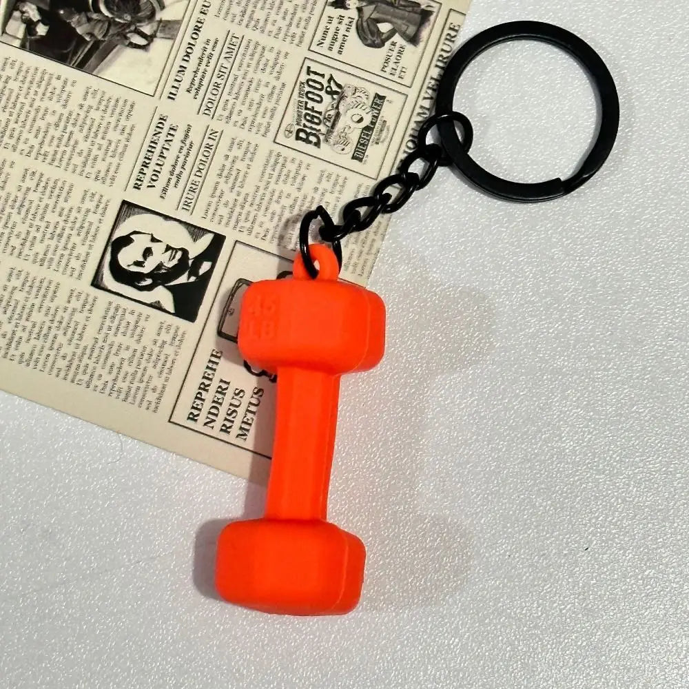 Mini Fitness Keychain – Barbell Dumbbell Kettlebell Pendant Novelty Keychain PLUSH