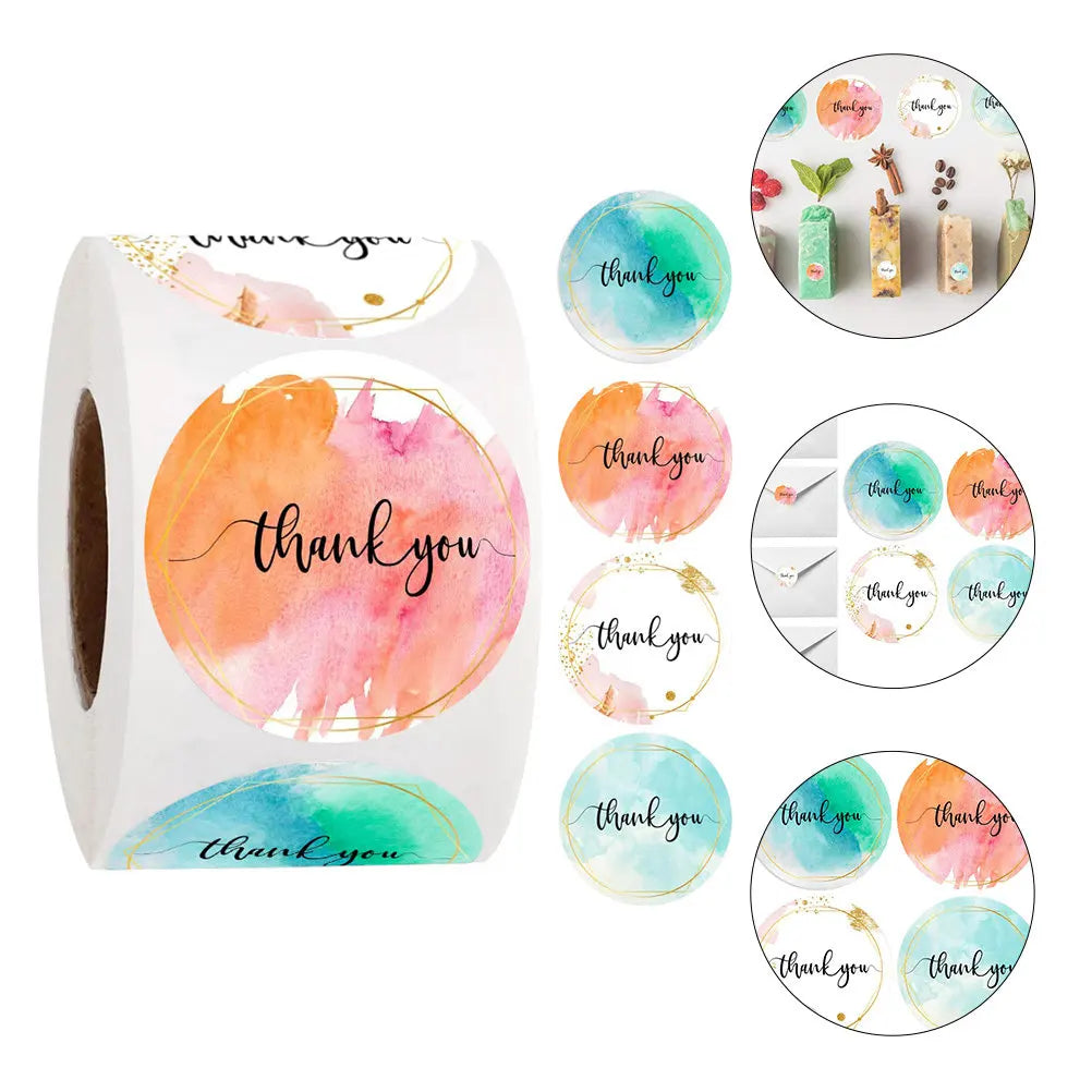 500pcs Thank You Stickers Self-Adhesive Sealing Labels Decorative Stickers PLUSH Default Title