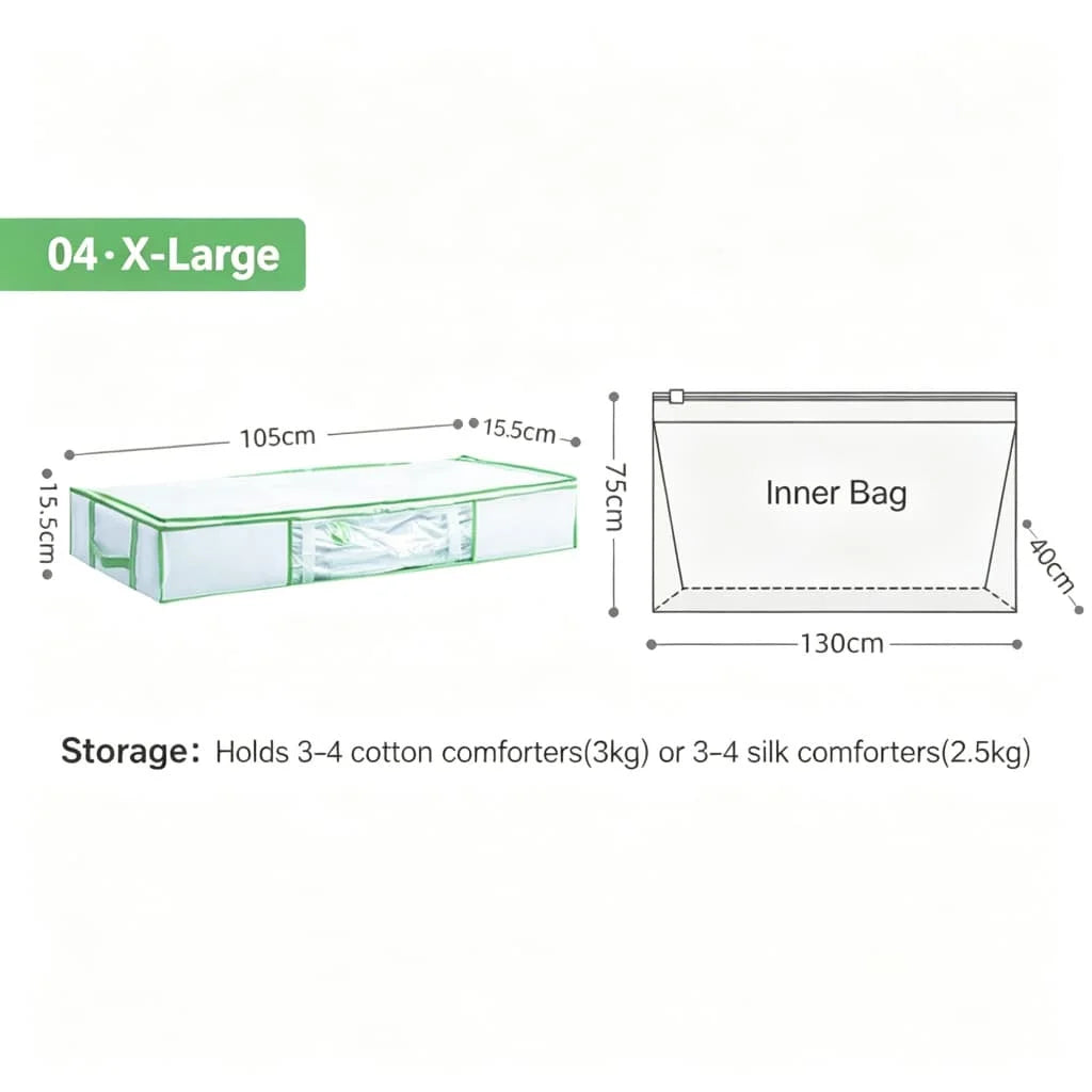 TAILI Vacuum Storage Bag & Box Combo – Bedding Organizer Vacuum Storage Organizer PLUSH XL