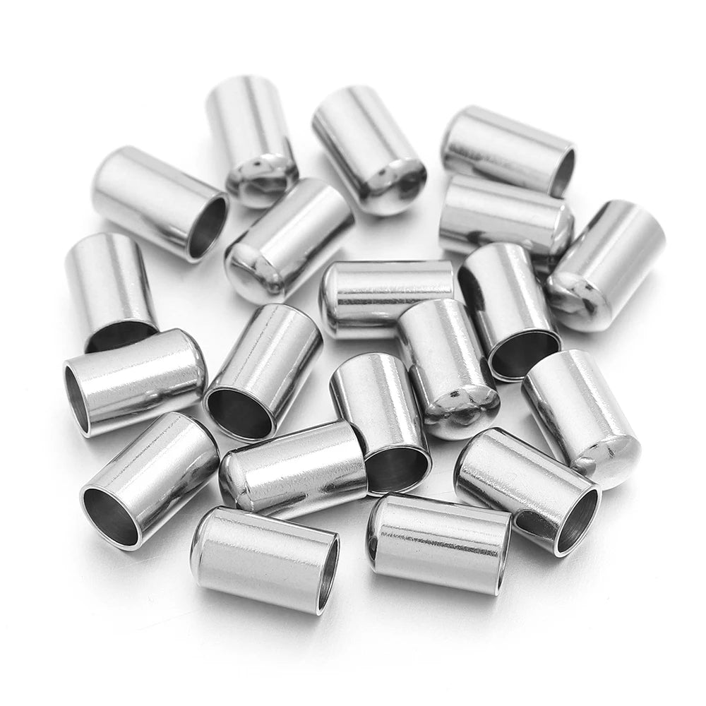 Stainless Steel Crimp Cord End Caps DIY Jewelry – 10/20pcs Jewelry Findings PLUSH Steel 5mm 20pcs
