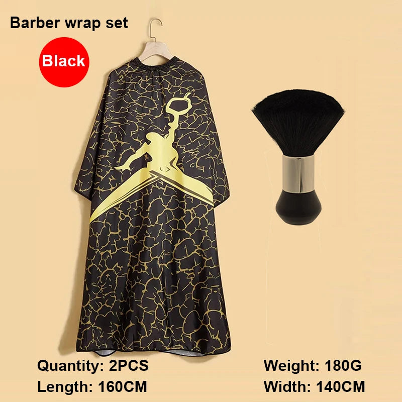 Professional Haircutting Kit – Cape, Apron & Neck Duster Brush Barber Haircutting Kit PLUSH W087-2pcs-A