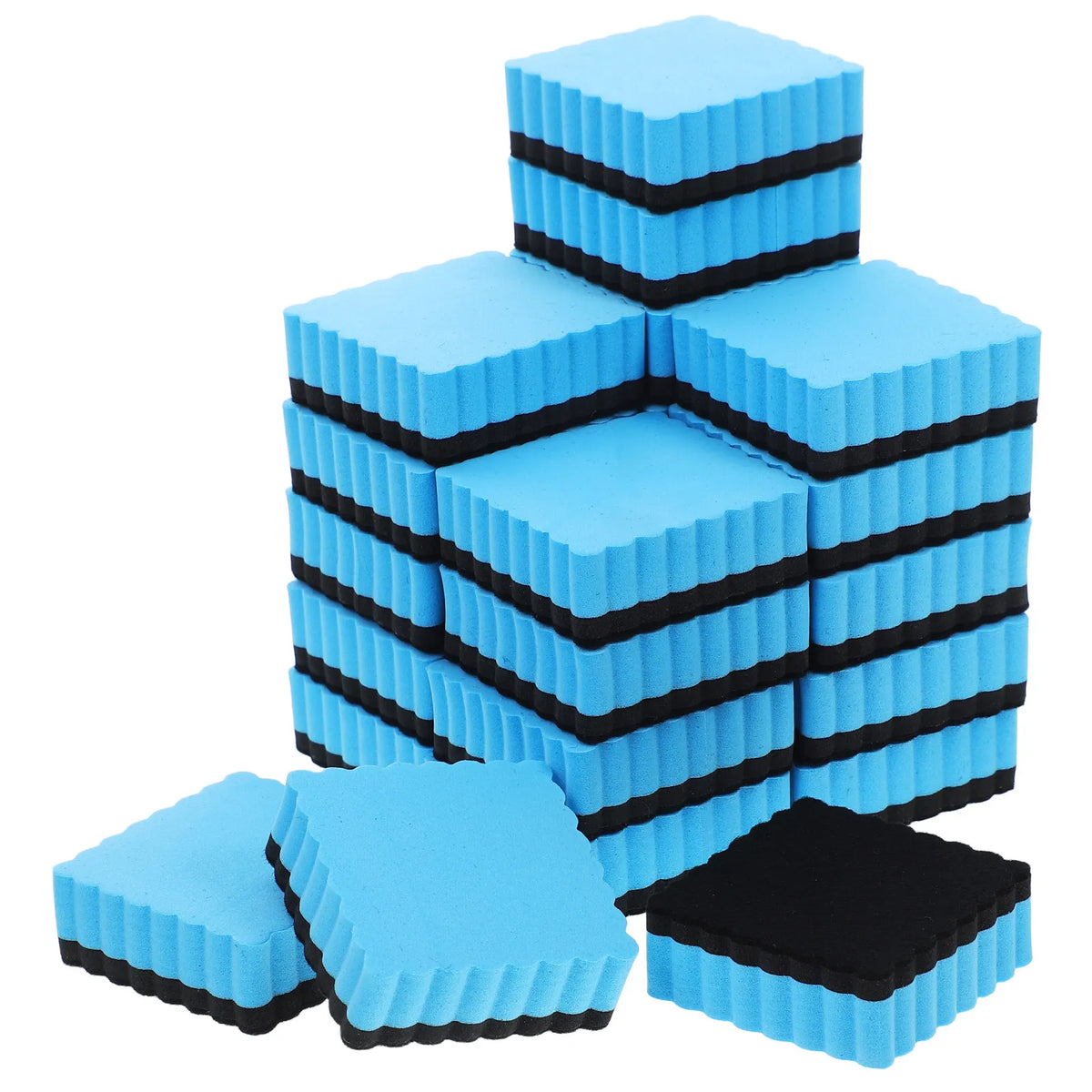 24-Pack Dry Erase Whiteboard Erasers Bulk Set – Wave Edge Whiteboard Erasers PLUSH