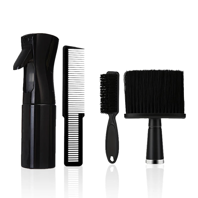 Salon-Grade Haircut Kit – Spray Bottle, Comb & Brush Set Barber Tool Kit PLUSH 4pcs-A