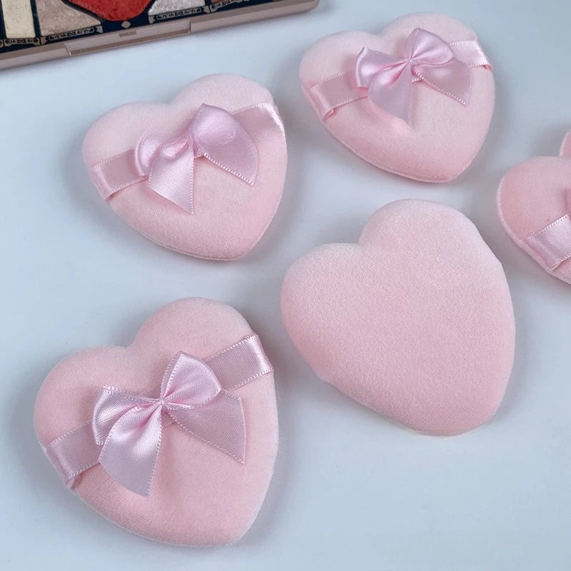 Heart Shaped Velvet Cosmetic Puff – Soft Foundation Sponge Cosmetic Puff Sponge PLUSH
