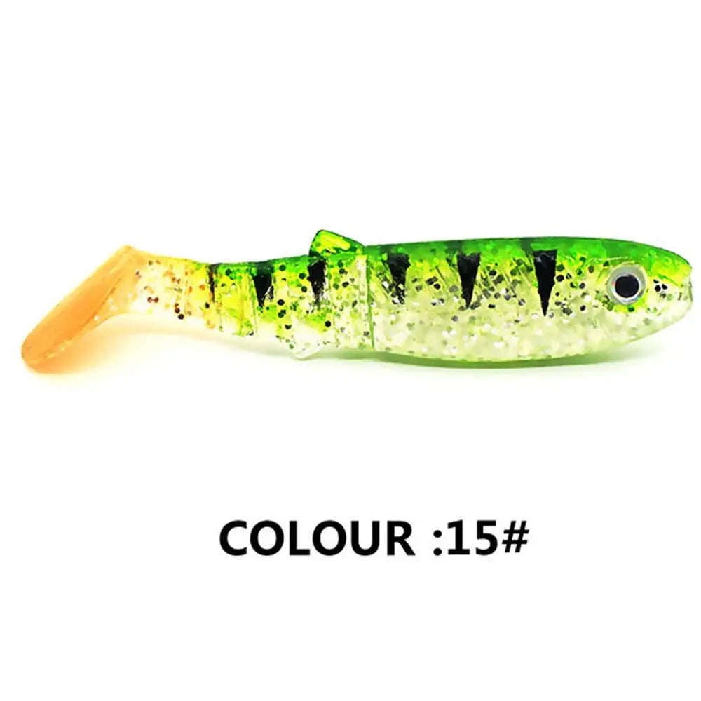 5pcs Silicone T-Tail Soft Fishing Lures 8cm 6g – Bass Minnow Soft Fishing Lures PLUSH 15