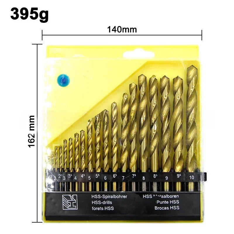 19pc M35 Cobalt Drill Bit Set 1–10mm | Stainless Steel & Hard Metal Cobalt Drill Bit Set PLUSH 19 piece set