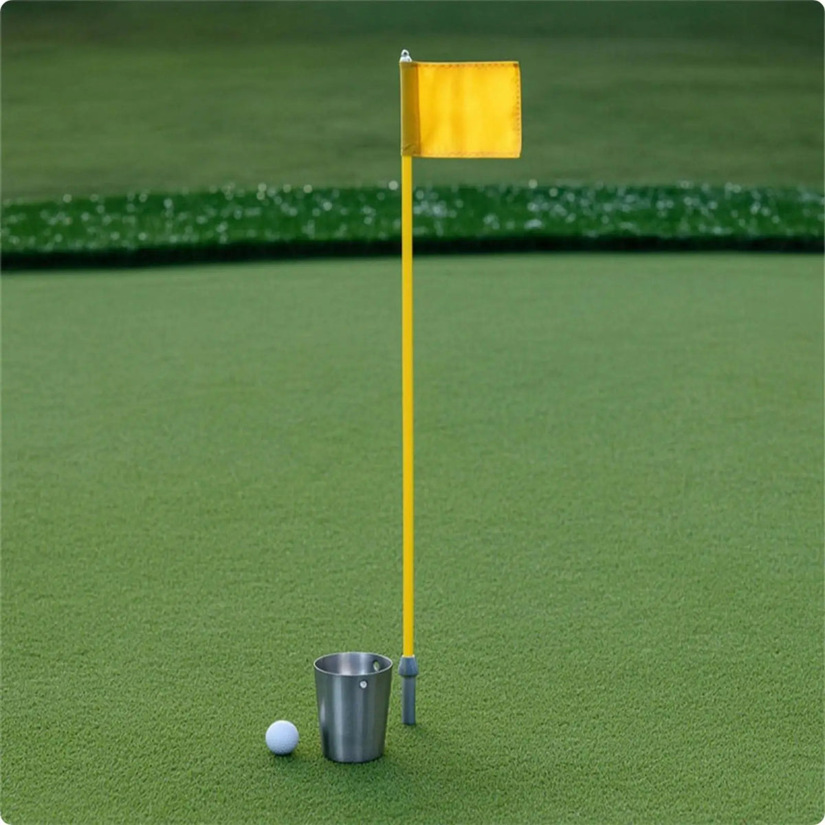 Golf Flag Pole with Stainless Steel Cup – Yard Practice Set Golf Practice Set PLUSH