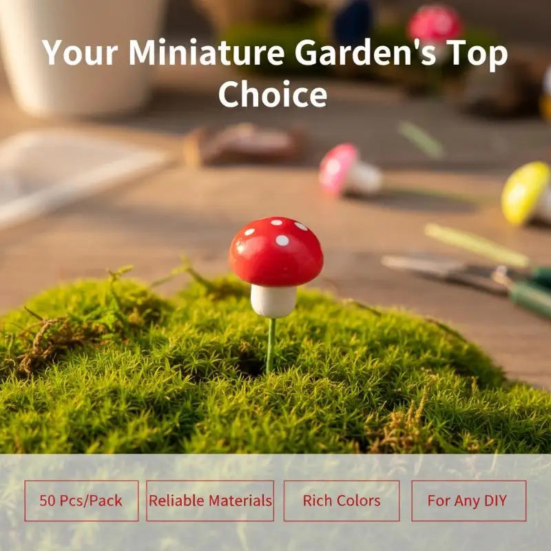 50pcs Colorful Mini Foam Mushrooms for DIY Crafts & Pot Decor DIY Craft Ornaments PLUSH