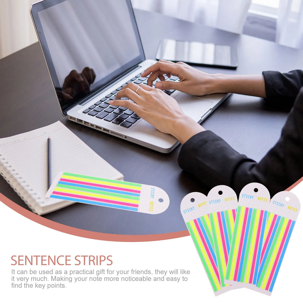 Transparent Highlighter Strips – 4-Book Reading Page Markers Set Page Marker Tabs PLUSH