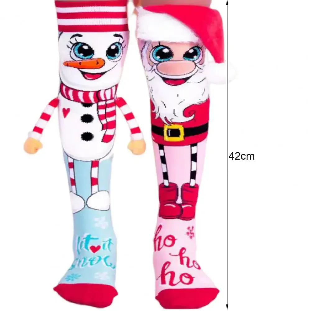 Cartoon Christmas Socks Set – Santa & Snowman Family Gift Holiday Socks Set PLUSH
