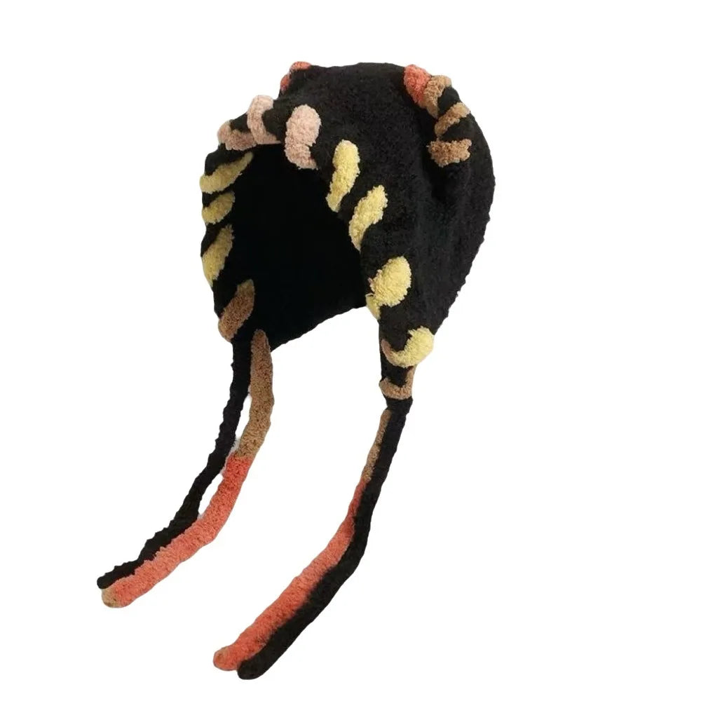 Women's Cat Ear Plush Beanie – Windproof Winter Knit Hat Winter Beanie Hat PLUSH Black
