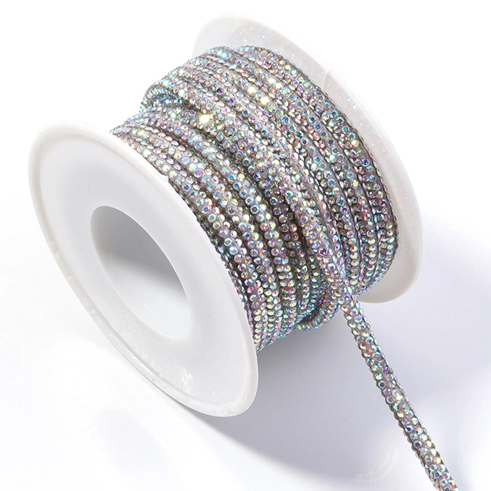 5 Yards Crystal Rhinestone Cup Chain – DIY Jewelry & Crafts Rhinestone Cup Chain PLUSH ab color 4mm