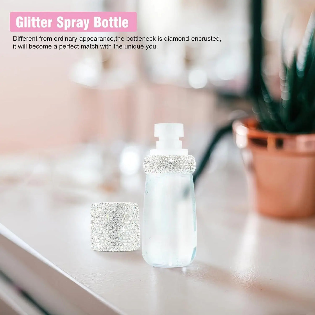 Bling Rhinestone Refillable Fine Mist Spray Bottle 60ml Travel Travel Spray Bottle PLUSH