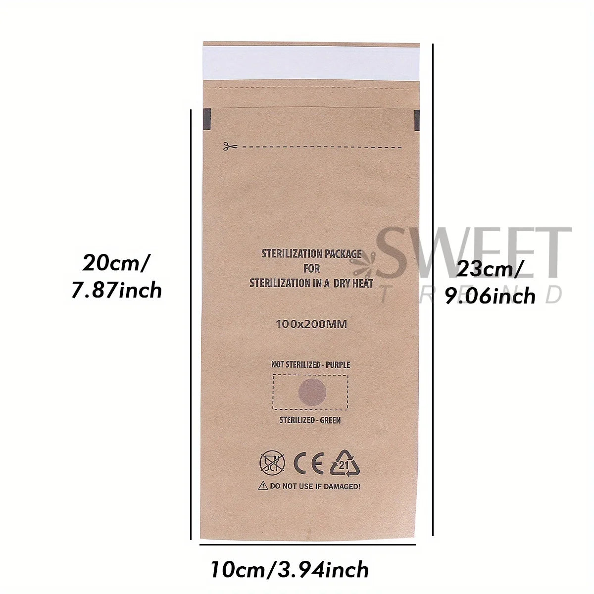 Kraft Paper Self-Sealing Sterilization Bags 50/100pcs Nail Tools Sterilization Pouches PLUSH
