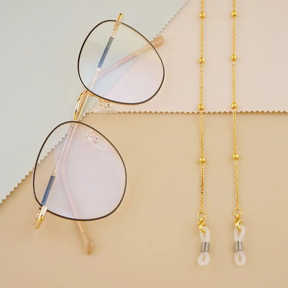 Metal Glasses Chain Sunglasses Lanyard – Unisex Bead Cord Glasses Chain Lanyard PLUSH